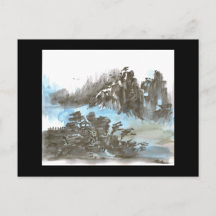 Pagode in den Bergen der Schwarzen Postkarte