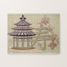 Pagode Rose Mixed Media Oriental Puzzle