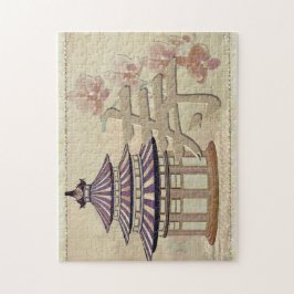 Pagode Rose Mixed Media Oriental Puzzle