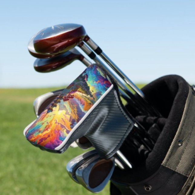 Pagode und farbenfrohe Landschaft Golf Headcover (Vibrant Pagoda  Fantasy Landscape Golf Club Headcover –Golfer Gift Accessory)