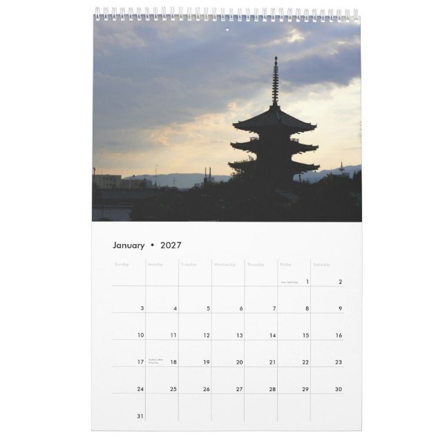 Pagoden-Kalender Kalender (Jan 2027)