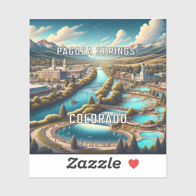 Pagosa Springs Colorado 3 Inch Vinyl Sticker (Blatt)