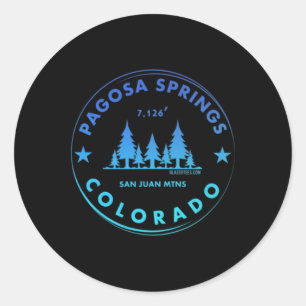 Pagosa Springs Colorado Bergstadt - Blauer Himmel  Runder Aufkleber