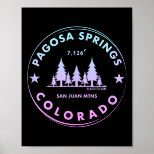 Pagosa Springs Colorado Bergstadt - Retro Mtn  Poster