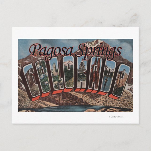 Pagosa Springs, Colorado - Große Buchstabenszenen Postkarte (Vorderseite)