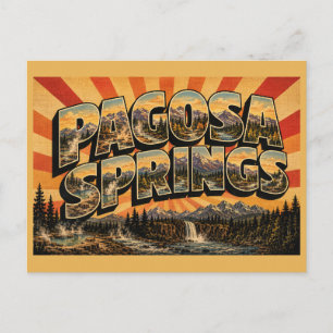 Pagosa Springs Colorado Heiße Quellen Berg Kunst Postkarte
