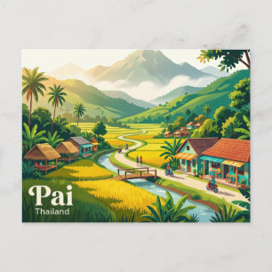 Pai, Chiang Mai, Mae Hong Son, Thailand Postkarte
