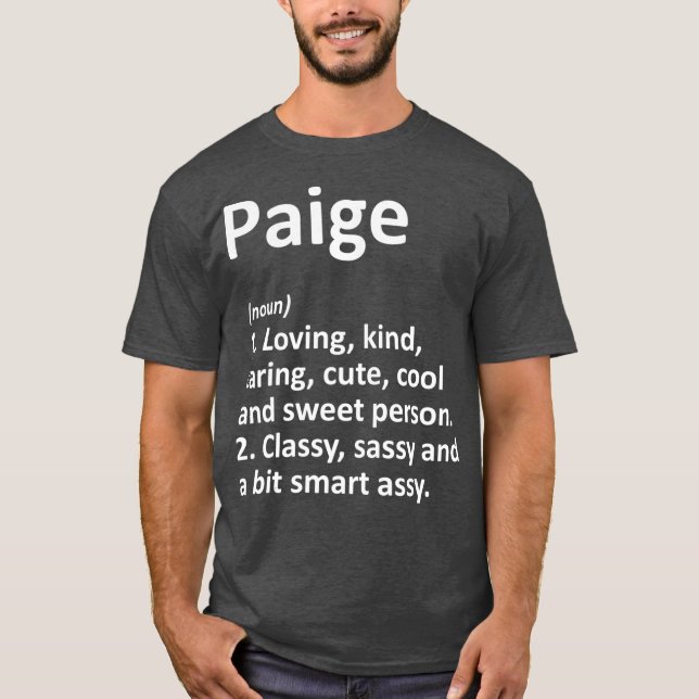 PAIGE Definition Personalized Name Funny Gift T-Shirt (Vorderseite)