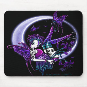 Paige dunkle Regenbogen-Blumen-Mond-Fee Mousepad