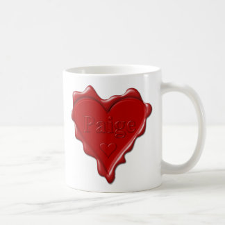 Paige. Rotes Herzwachs-Siegel mit NamensPaige Kaffeetasse