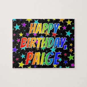 "PAIGE" Vorname, Spaß "GLÜCKLICHER GEBURTSTAG" Puzzle