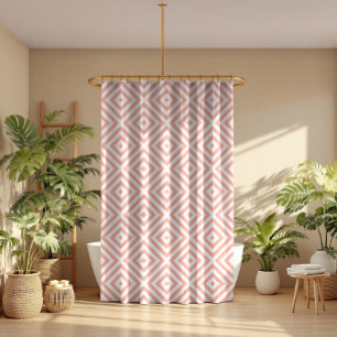 Pail Pink & White Geometric Modern Pattern Duschvorhang
