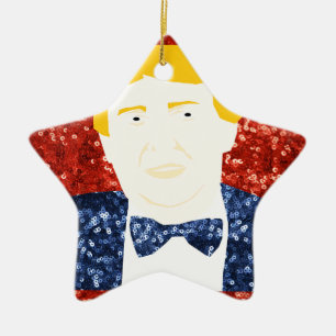Pailletten Donald Trump Keramikornament