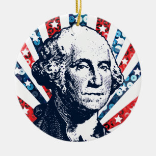Pailletten George Washington Keramik Ornament