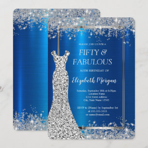 Pailletten Kleid Glitter Konfetti Blau Metallisch Einladung