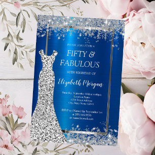 Pailletten Kleid Glitter Konfetti Blau Metallisch Einladung
