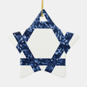 Pailletten Stern von David Keramikornament