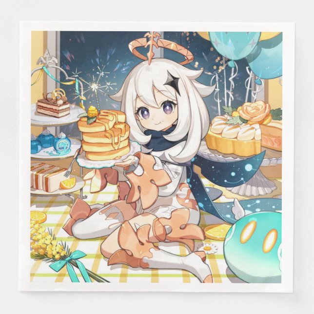 Paimon Genshin Impact Napkin Serviette (Vorderseite)