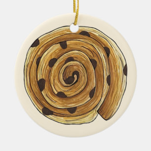 Pain Aux Raisins French Patisserie Bäckerei Food Keramik Ornament