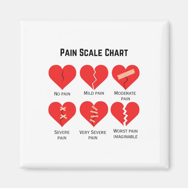 Pain Scale Chart Design für den sonnigen Valentins Magnet (Vorne)