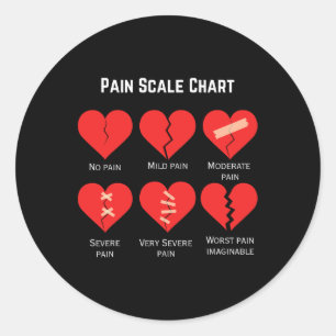 Pain Scale Chart Design für den sonnigen Valentins Runder Aufkleber