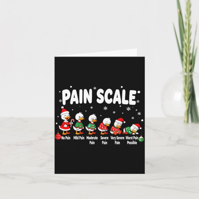 Pain Scale Cute Duck Christmas Nurse Triage Pain E Karte (Vorderseite)