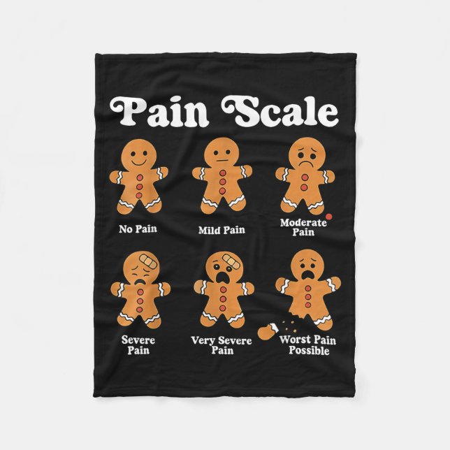 Pain Scale Funny Gingerbread Christmas Nurse Pain  Fleecedecke (Vorderseite)