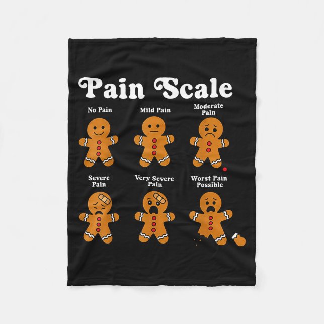 Pain Scale Funny Gingerbread Man Christmas Nurse H Fleecedecke (Vorderseite)
