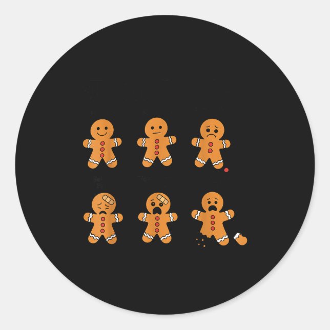 Pain Scale Funny Gingerbread Man Christmas Nurse H Runder Aufkleber (Vorderseite)