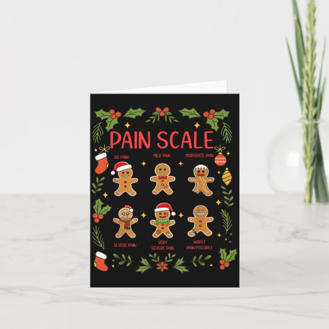 Pain Scale Gingerbread Essment Rn Er Nurse Christm Karte (Vorderseite)