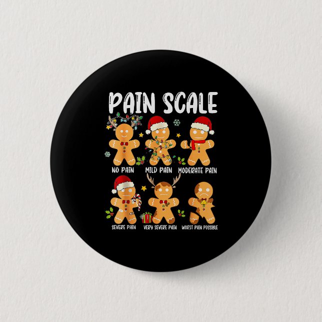 Pain Scale Gingerbread Trauma Nurse Christmas Nurs Button (Vorderseite)