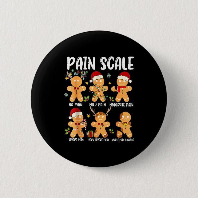 Pain Scale Gingerbread Trauma Nurse Christmas Nurs Button (Vorderseite)