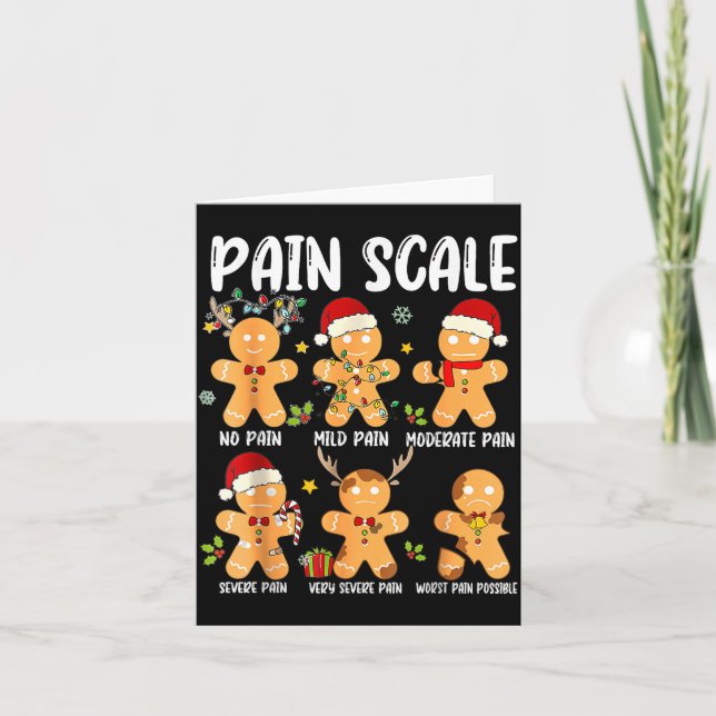 Pain Scale Gingerbread Trauma Nurse Christmas Nurs Karte (Vorderseite)