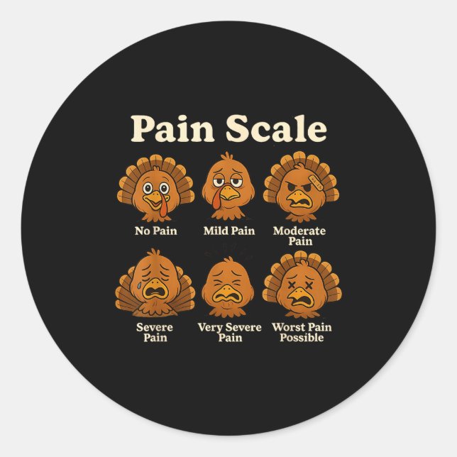 Pain Scale Pumpkin Pain Essment Trauma Nurse Hallo Runder Aufkleber (Vorderseite)