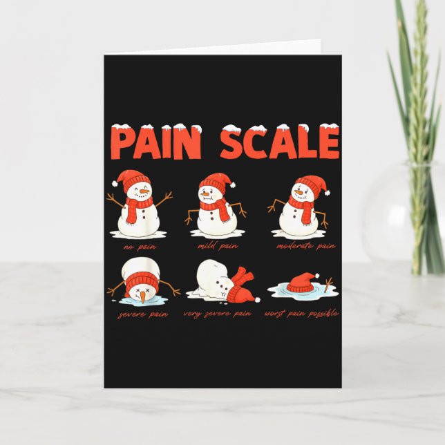 Pain Scale Snowman Funny Nurse Christmas Icu Nurse Karte (Vorderseite)