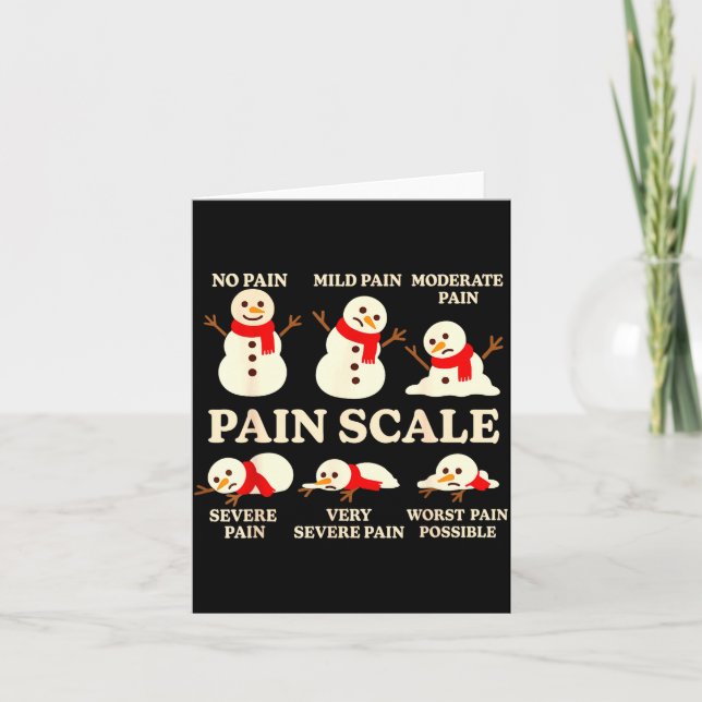 Pain Scale Snowman Funny Nurse Christmas Icu Nurse Karte (Vorderseite)