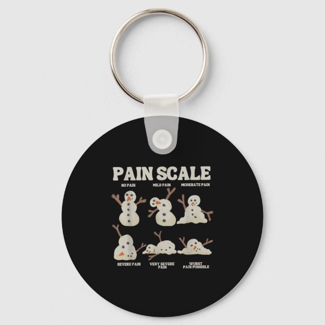 Pain Scale Snowman Funny Nurse Christmas Icu Nurse Schlüsselanhänger (Vorderseite)