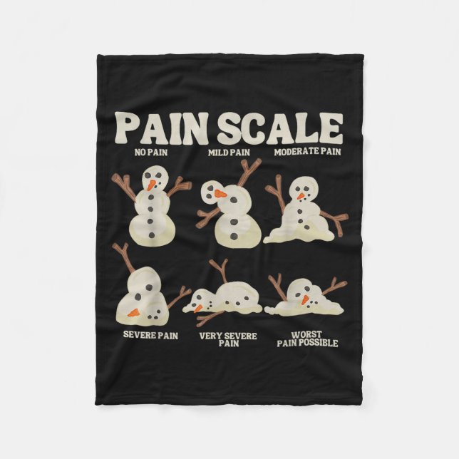 Pain Scale Snowman Nurse Christmas Xmas Snow Pajam Fleecedecke (Vorderseite)