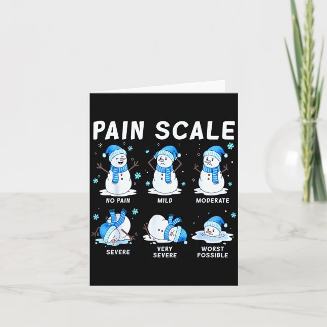 Pain Scale Snowman Nurse Christmas Xmas Snow Pajam Karte (Vorderseite)
