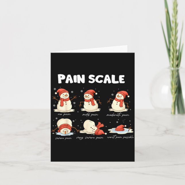 Pain Scale Snowman Nurse Christmas Xmas Snow Pajam Karte (Vorderseite)