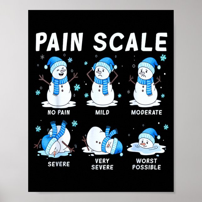 Pain Scale Snowman Nurse Christmas Xmas Snow Pajam Poster (Vorne)