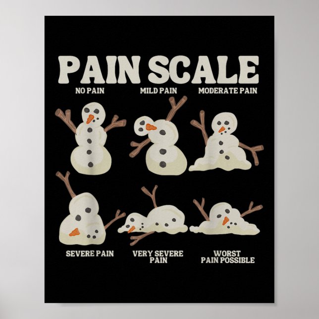 Pain Scale Snowman Nurse Christmas Xmas Snow Pajam Poster (Vorne)