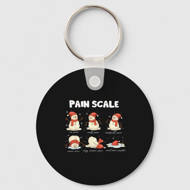 Pain Scale Snowman Nurse Christmas Xmas Snow Pajam Schlüsselanhänger (Vorderseite)