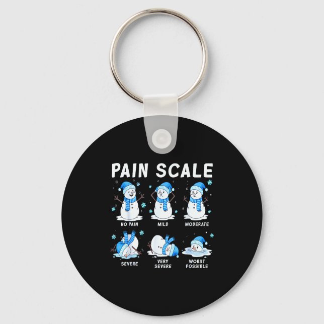 Pain Scale Snowman Nurse Christmas Xmas Snow Pajam Schlüsselanhänger (Vorderseite)