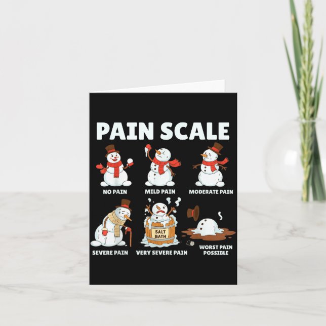 Pain Scale Snowman Xmas Funny Nurse Christmas Icu  Karte (Vorderseite)