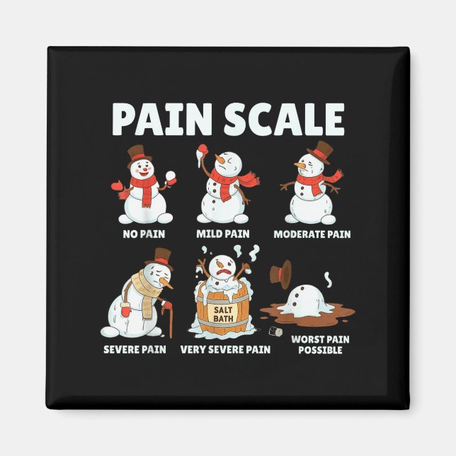 Pain Scale Snowman Xmas Funny Nurse Christmas Icu  Magnet (Vorne)