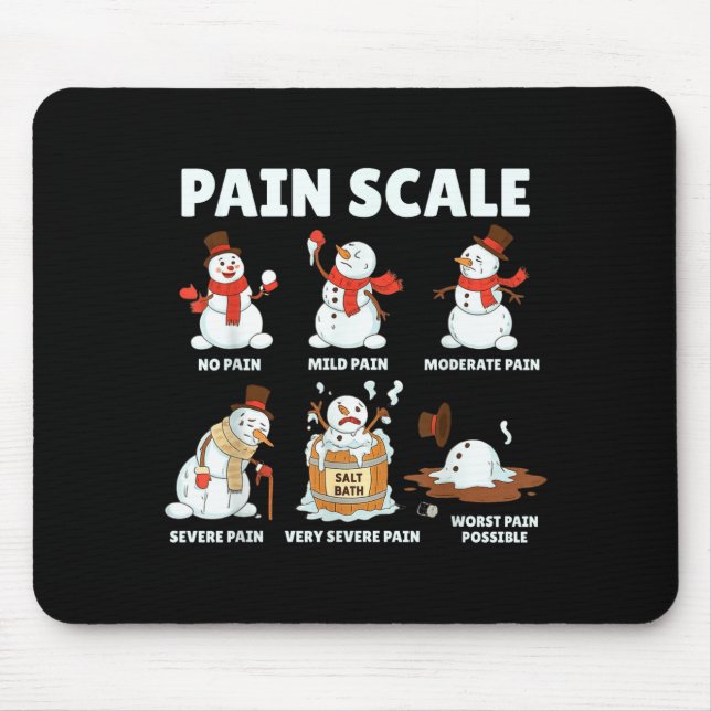 Pain Scale Snowman Xmas Funny Nurse Christmas Icu  Mousepad (Vorne)