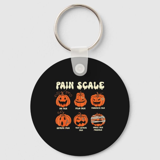 Pain Scale Soky Pumpkin Fall Halloween Trauma Nurs Schlüsselanhänger (Vorderseite)