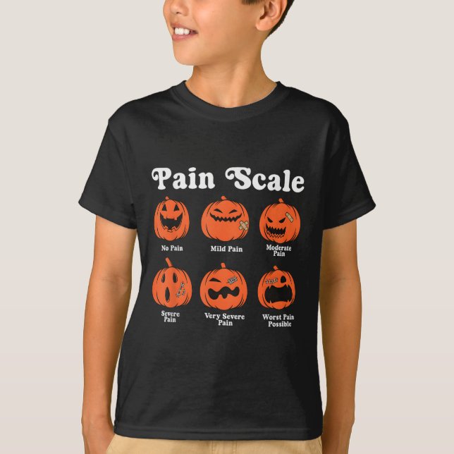 Pain Scale Soky Pumpkin Fall Halloween Trauma Nurs T-Shirt (Vorderseite)