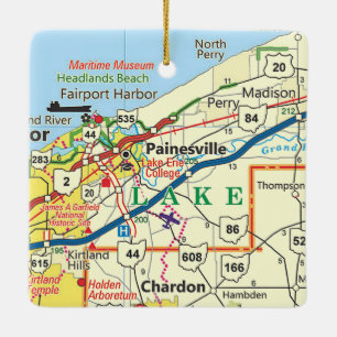 Painesville Ohio Karte Keramikornament